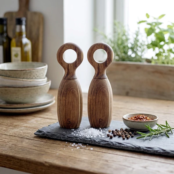 Martim Salt & Pepperkvern, Natur, Akasie 2 stk 40129675 by Bloomingville color Svart