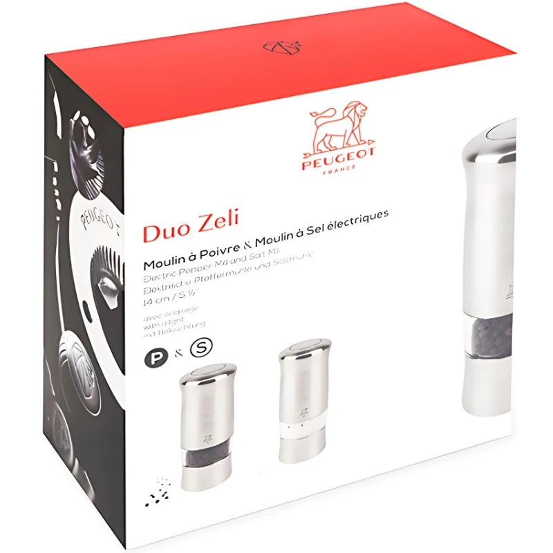 Peugeot Zeli MP + MS gaveæske, elektrisk, ABS rustfrit stål look 2/28480 by Peugeot color Svart