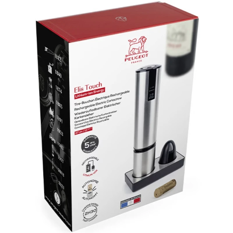 Peugeot Elis Touch Lithium Ion elektrisk korketrekker oppladbar 200954 by Peugeot color Svart