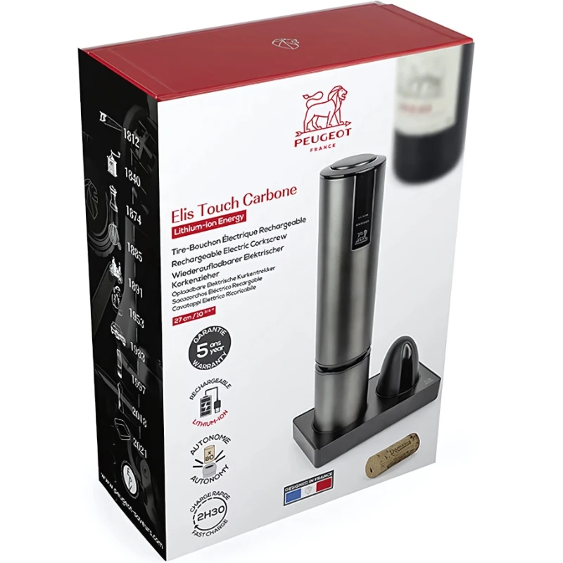 Peugeot Elis Touch Lithium Ion Carbon Elektrisk korketrekker 201043 by Peugeot color Graubraun