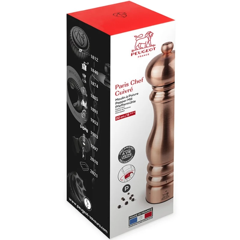 Peugeot Paris Chef pepperkvern u'Select, kobber, 22 cm 39806 by Peugeot color Svart