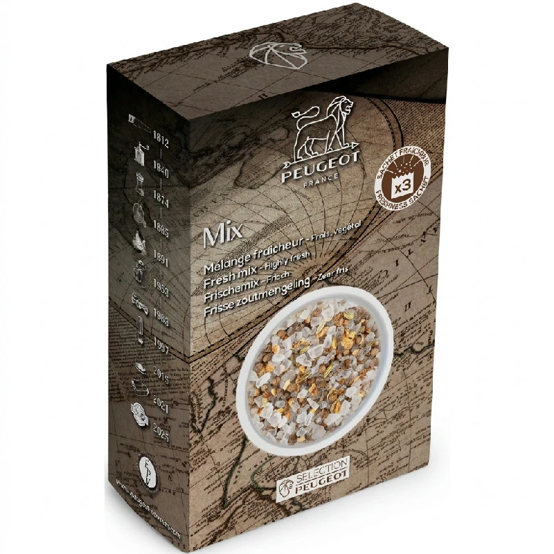 Frisk Mix kryddersalt til kvern 135 g 46972 by Peugeot color Svart