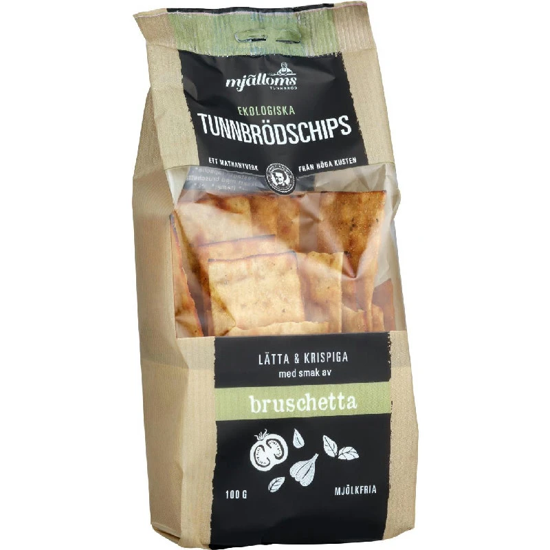 Øko Tynnbrødchips Bruschetta 100g 14031 by Deli Drengene color Svart