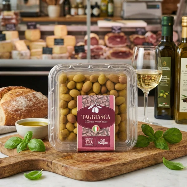 Taggiasca Oliven i Saltlake 170g 2175 by Deli Drengene color Svart