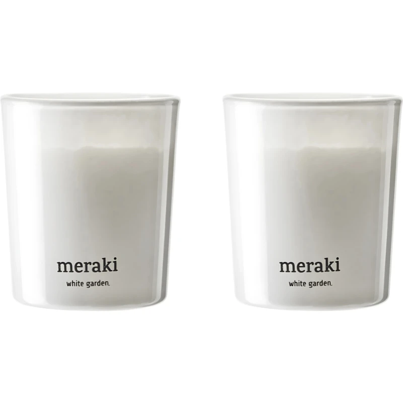 Meraki Duftlys, White garden, Hvit 2 stk. 366650100 by Meraki color Vit