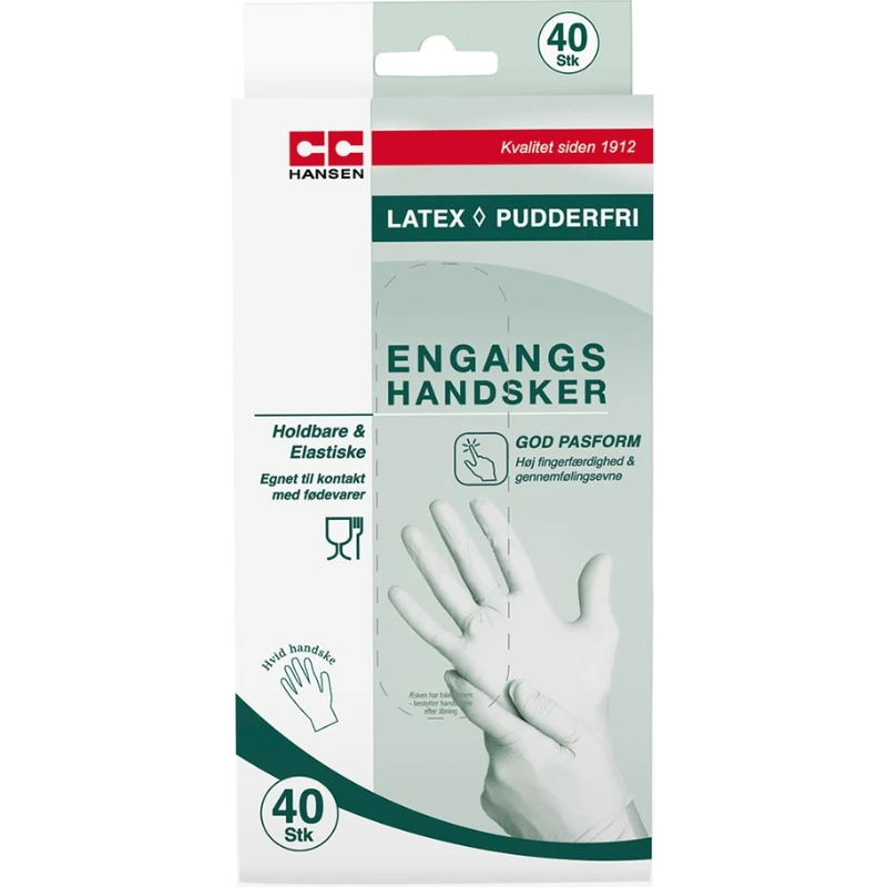 Engangshansker Latex 40 stk. CC Hansen 4745AG by CC Hansen color Svart