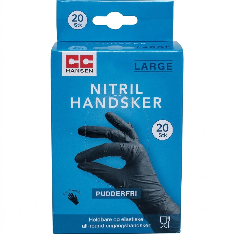 Nitrilhansker | Large | 20 stk. | CC Hansen 4775AG by CC Hansen color Svart