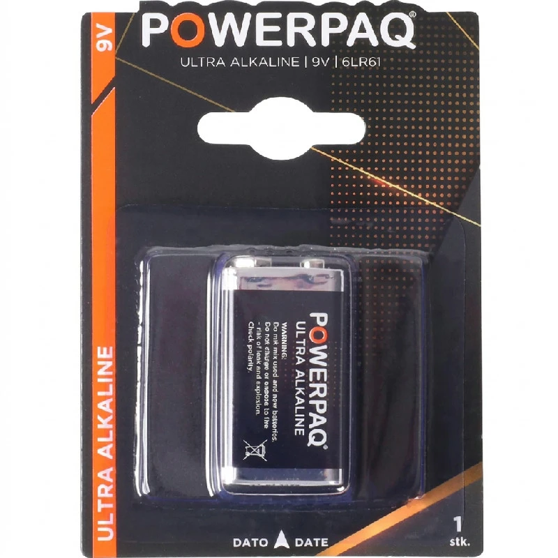 PowerPaq Ultra alkaline 9V batteri 1 stk. 12926AG by PowerPaq color Svart/guld