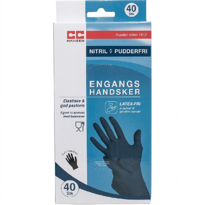 CC Hansen Engangshansker i Nitril Svart 40 stk. 4792AG by CC Hansen color Assorterad