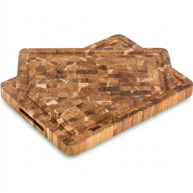 Teak Haus slakterblokk skjære- og utskjæringsbrett 42 x 30,5 x 3,8 cm TH311 by Teak Haus color Svart