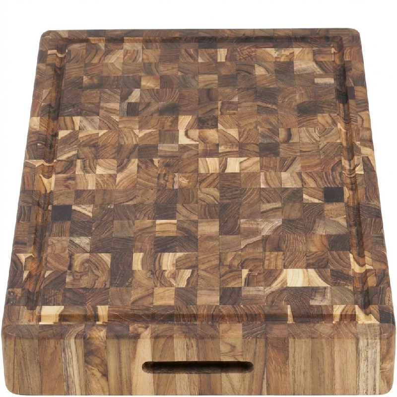 Teak Haus slakterblokk skjærebrett ekstra tykk 52 x 36 x 6,4 cm TH313 by Teak Haus color Svart
