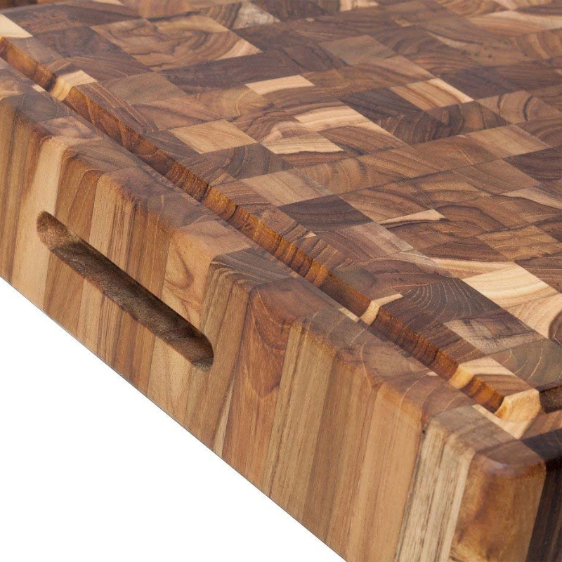 Teak Haus slakterblokk skjære- og utskjæringsbrett ekstra tykt 52 x 36 x 6,4 cm TH313 by Teak Haus color Svart