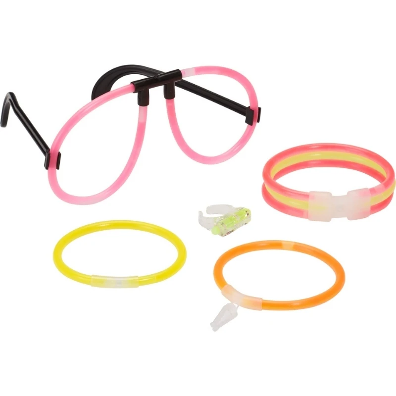 Selvlysende partypakke med glowsticks og tilbehør DL8000040 by Koop color Svart