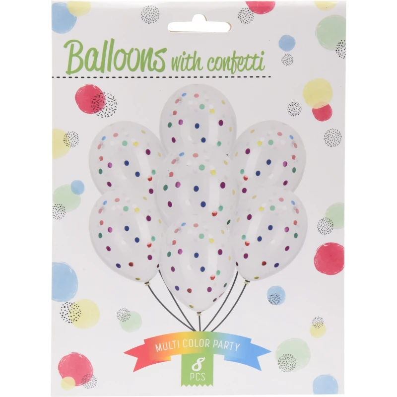 Ballonger med konfetti 8 stk. pakke PR2000110 by Koop color Svart