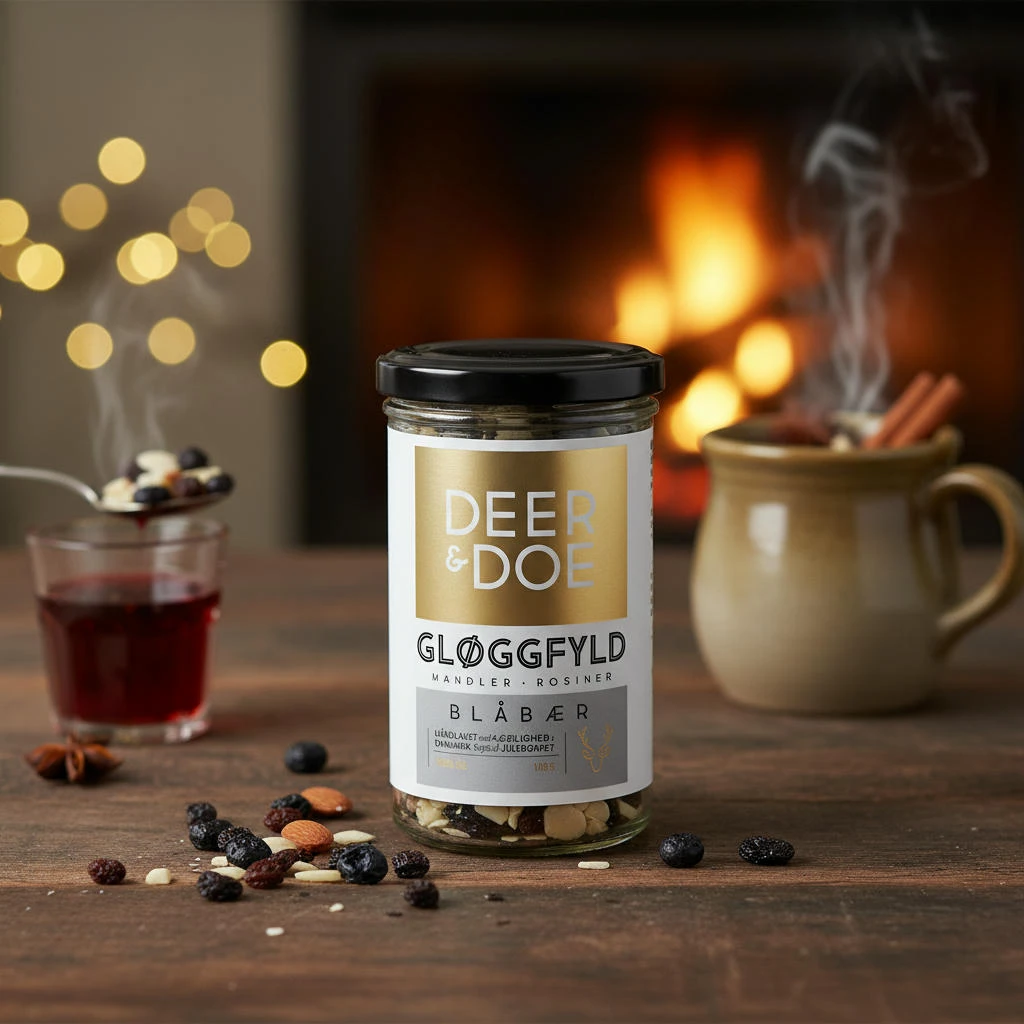 DEER&DOE Gløggfyll med Blåbær, Mandler, Rosiner 100g 10662  color Svart