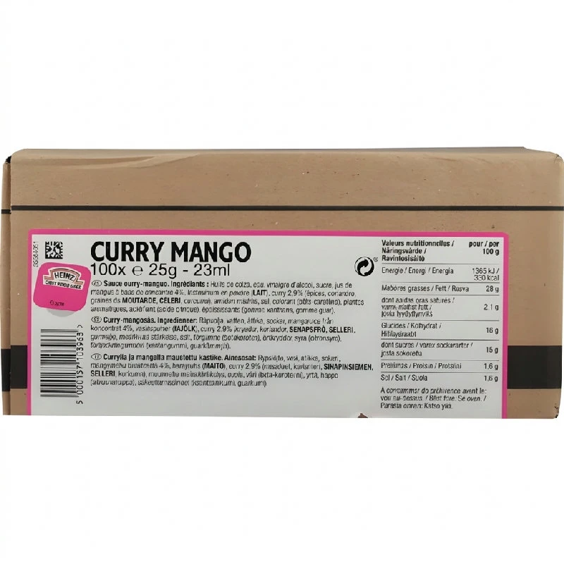 Heinz Karri/Mangosaus Dippots 100x25 G 372584 by HEINZ color Svart