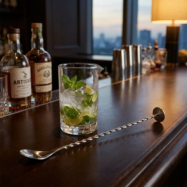 Cocktailskje med muddler i rustfritt stål BTBL3568 by Beaumont color Svart