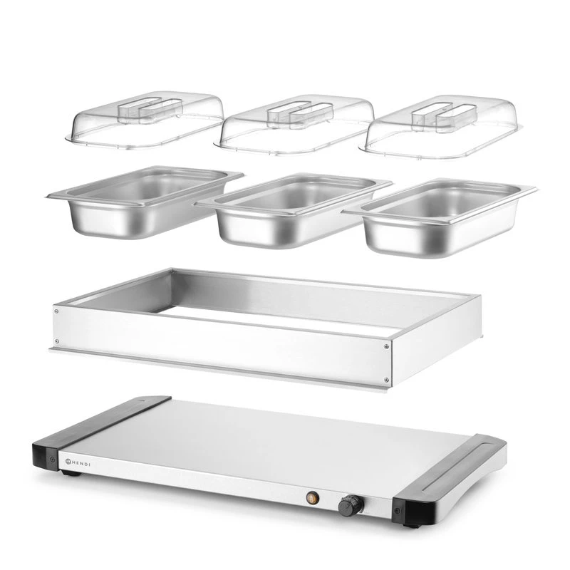 Varmeplate Hendi 40°C til 75°C - 657x381x(h)161 201749 by Hendi color Silver