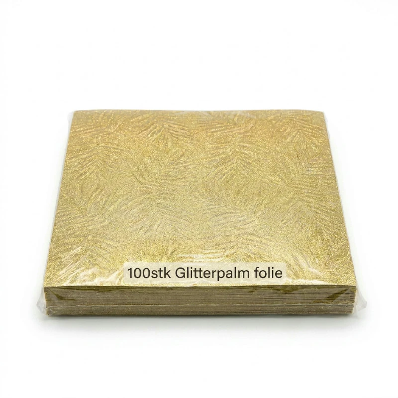 100stk Glitterpalm folie 96-0183 by Inn Sale color Svart