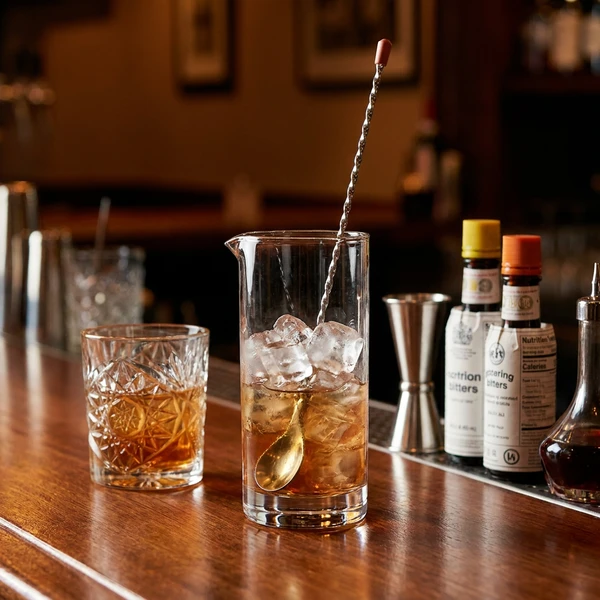 Cocktailskje i rustfritt stål med tvunnet skaft BTBL3569 by Beaumont color Svart