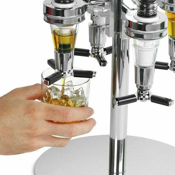 Flaskeholder til 4 flasker med 35 ml dosering 1888 by Drink color Silver