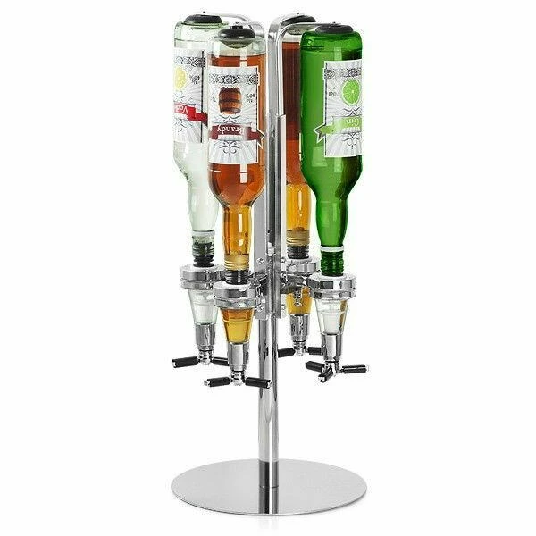 Flaskeholder til 4 flasker med 35 ml dosering 1888 by Drink color Silver