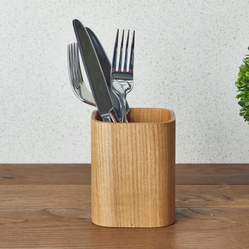 Lys Bestikkholder Finértre 9 x 9 x 11 cm WVCH-9L by Genware color Svart