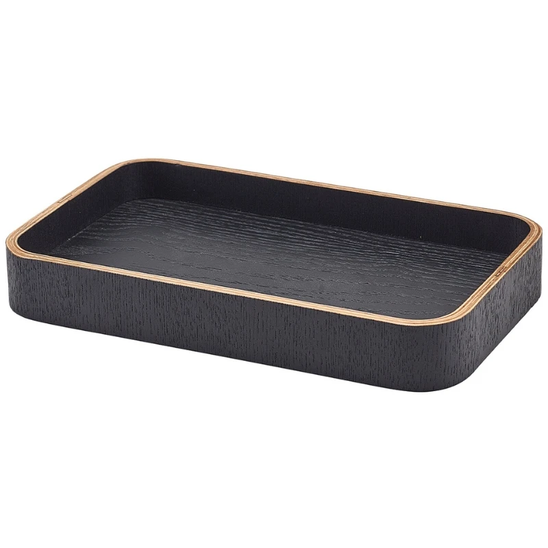 Brett Sort Finér Tre 23 x 13,8 x 3 cm WVT-23BK by Genware color Svart
