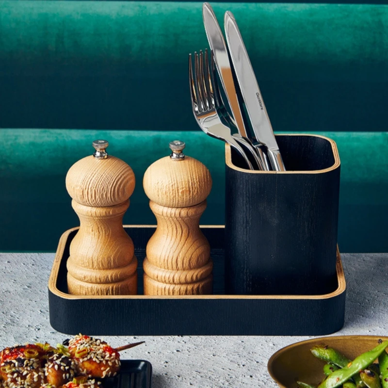 Brett Sort Finér Tre 23 x 13,8 x 3 cm WVT-23BK by Genware color Svart