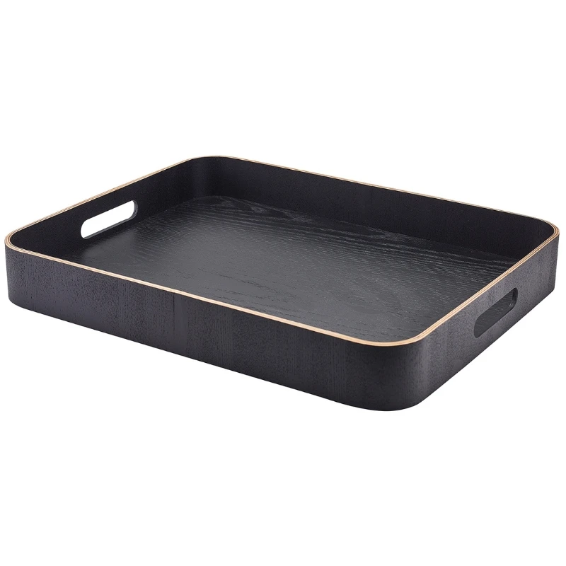 Serveringsbrett Sort Finér Tre 45.5 x 36cm WVT-B4536BK by Genware color Svart