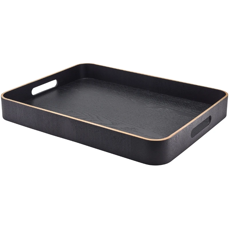 Serveringsbrett sort trefinér 50 x 38 cm WVT-B5038BK by Genware color Svart