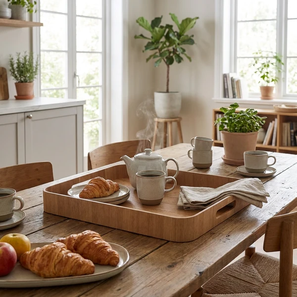 Kelnerbrett lys trefinér 50 x 38cm WVT-B5038L by Genware color Svart