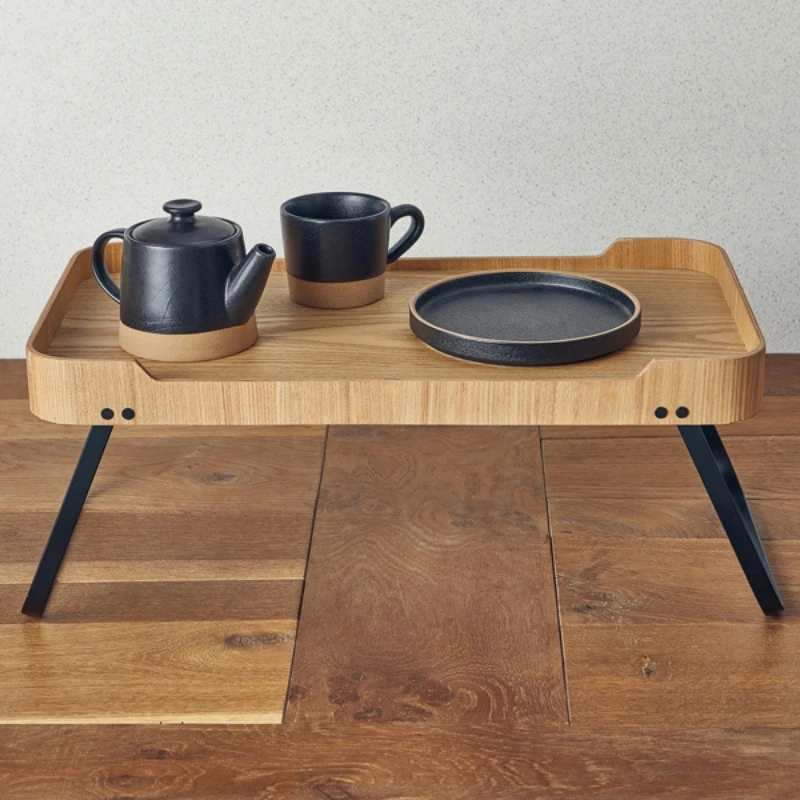 Roomservicebrett i lys trefinér 59 x 30 x 23 cm WVT-RS5930L by Genware color Svart