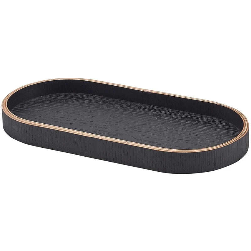 Brett Oval Sort Finér Tre 23 x 11cm WVT-V23BK by Genware color Svart