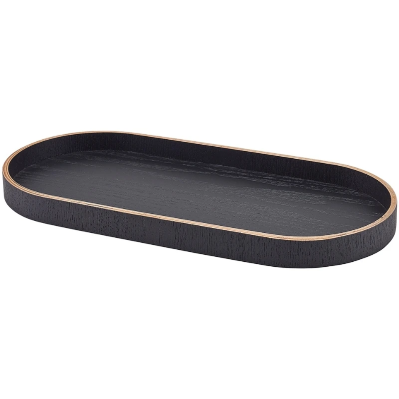 Brett Oval Sort Finér Tre 35 x 16.5cm WVT-V35BK by Genware color Svart