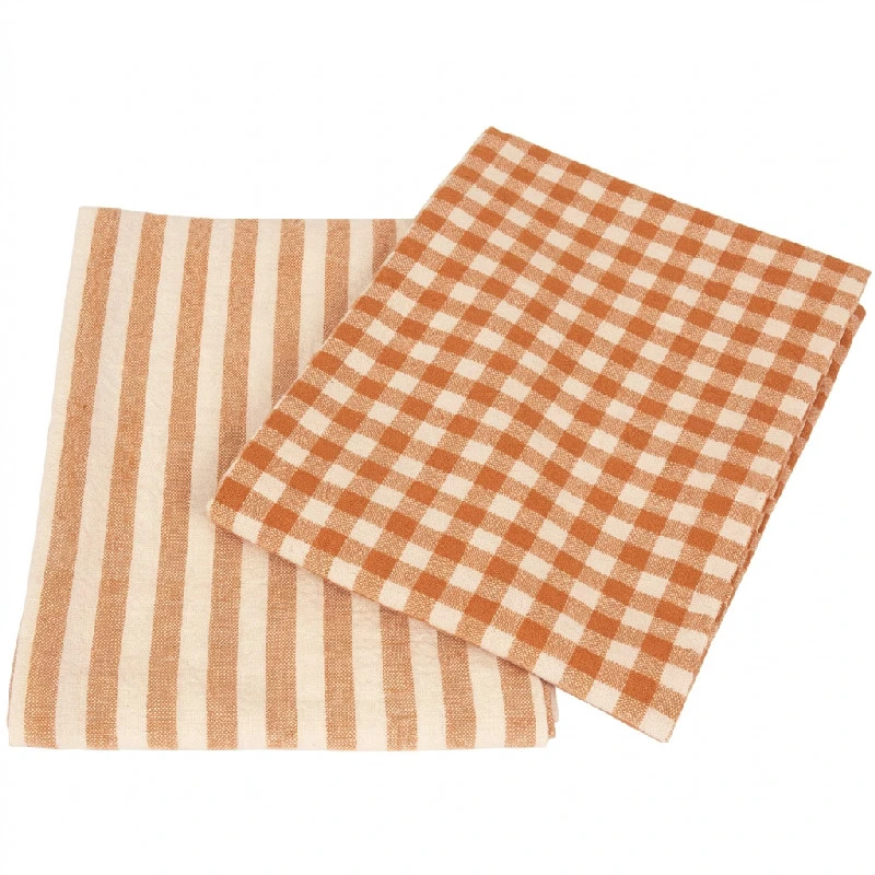 Kjøkkenhåndklær 2-pk Rut/Rand HOME 50x70 cm 148497  color Geel