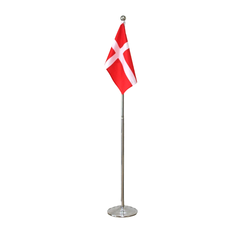 Dannebrog gulvflagg i metall høydejusterbart 108–192 cm 4200090  color Svart