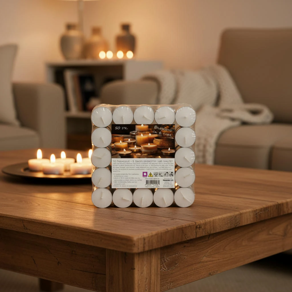 Telys 6 timer - 50 stk. 3006002  color Svart