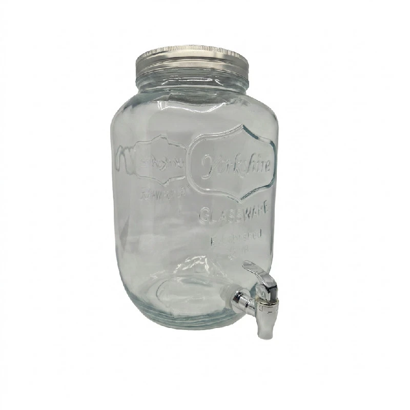 Saftdispenser med tappekran 8 liter 18x18x31 cm klart glass 5000387  color Svart
