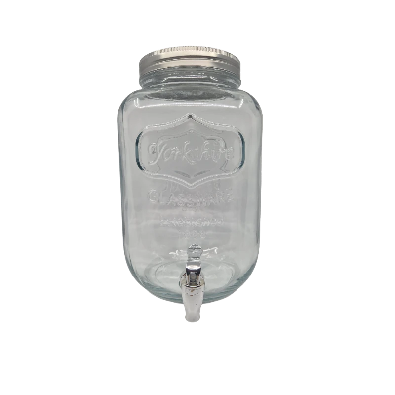 Saftdispenser med tappekran 8 liter 18x18x31 cm klart glass 5000387  color Svart