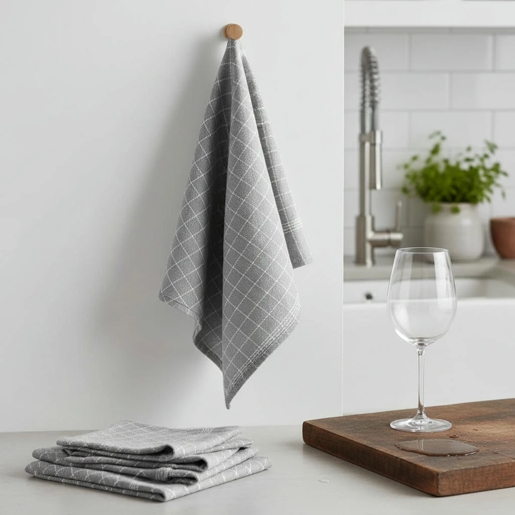 Kjøkkenhåndklær lysegrå 50x70 cm 3-pk 4020377  color Svart
