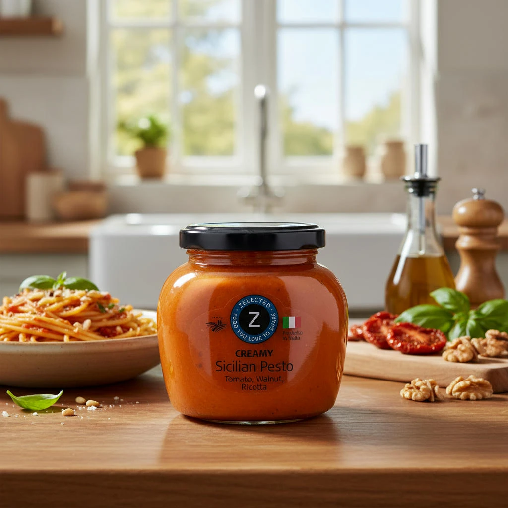 Kremet Siciliansk Pesto 190g Zelected 11443  color Svart