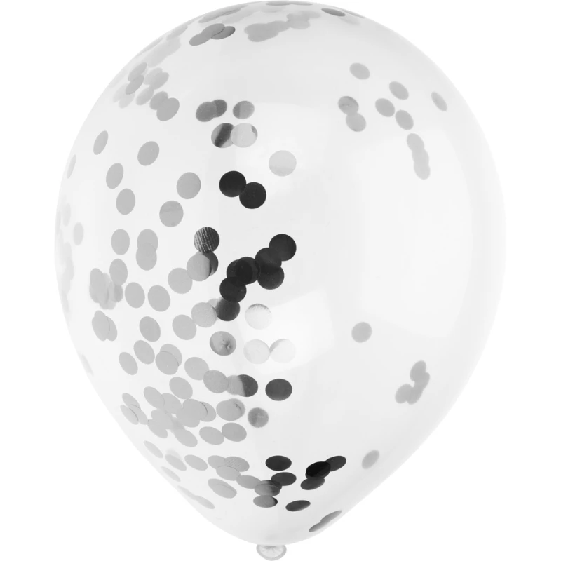 Ballonger med sølvkonfetti - 8 stk. PR2000090  color Svart