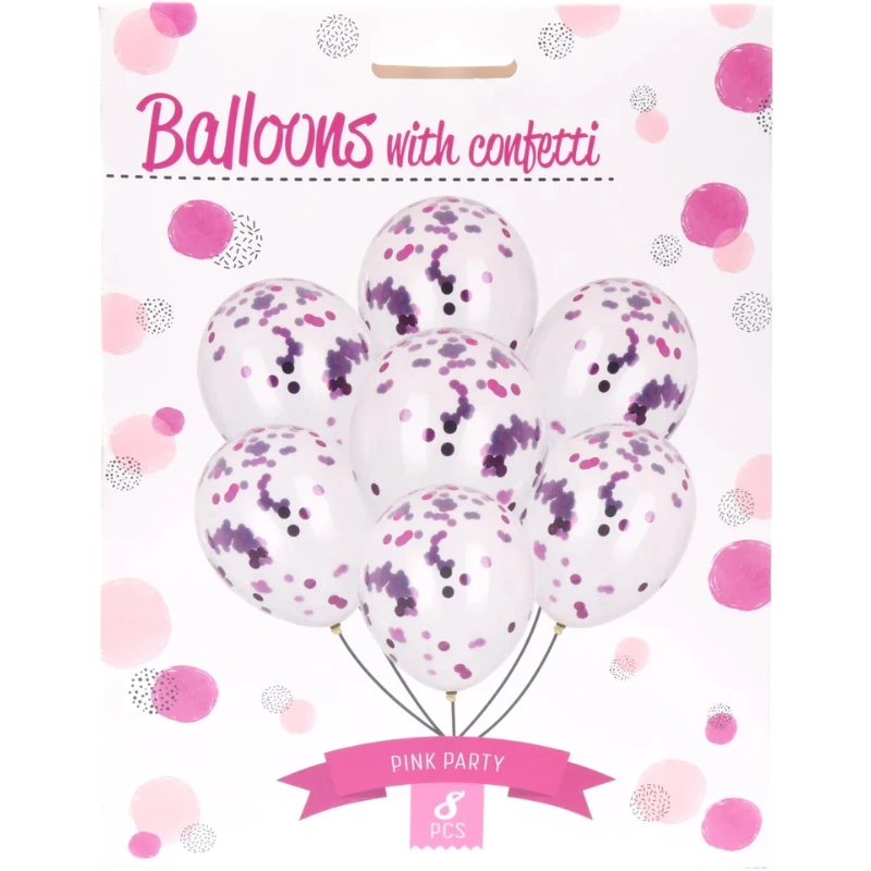 Ballonger - konfetti 8 stk rosa PR2000100  color Svart