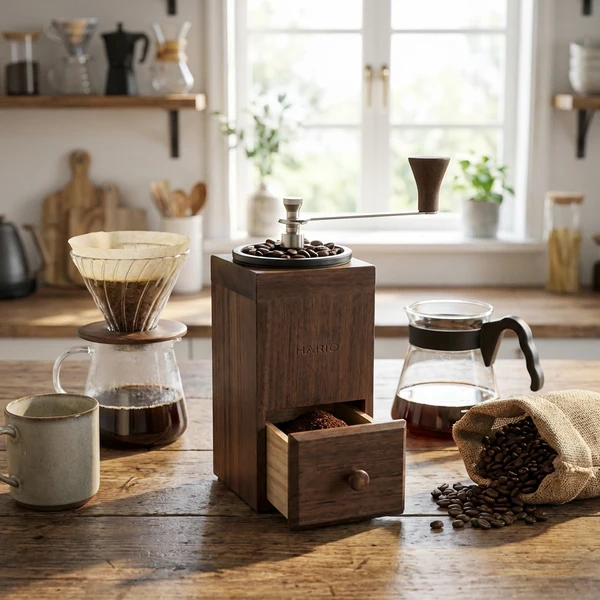 Kaffekvern Cube form - Hario CMCB-4  color Svart