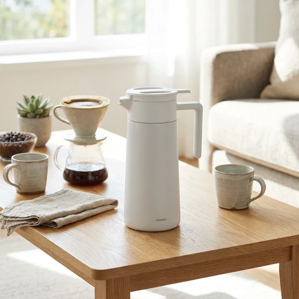 Termokanne med keramisk belegg 800 ml (dobbeltvegget) - Hario CHP-800-W  color Svart