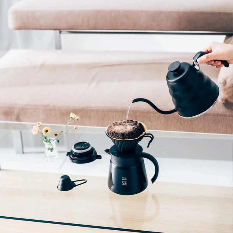 V60 Drip Kjele "Buono" Matt Svart 800ml - Hario VKBR-120-MB  color Svart