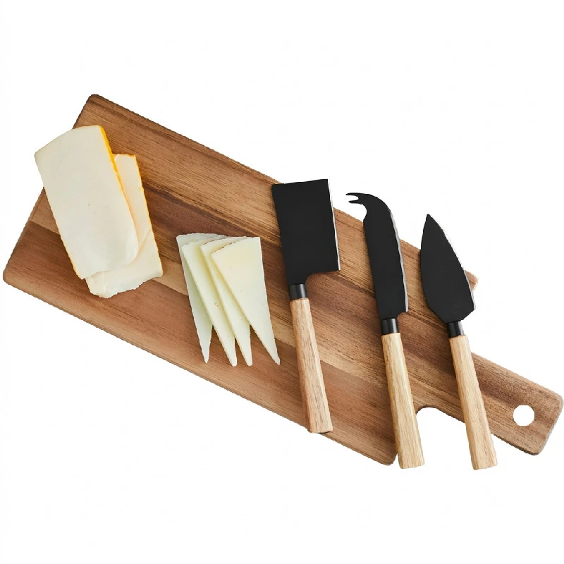 Hâws Santo ostesett 3 kniver + skjærebrett 30-HSCSB3  color Svart