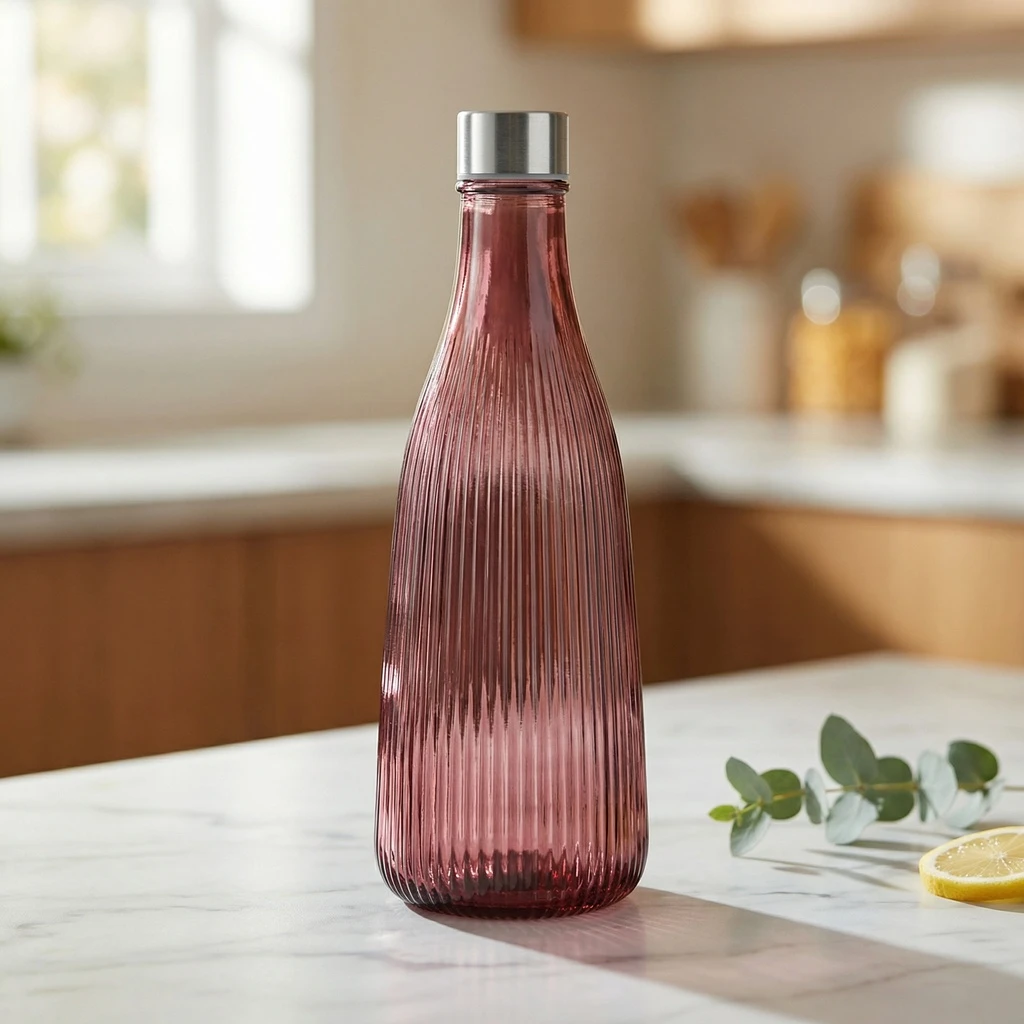 Vannflaske med lokk glass 1L Bordeaux H28cm 5415005  color Svart