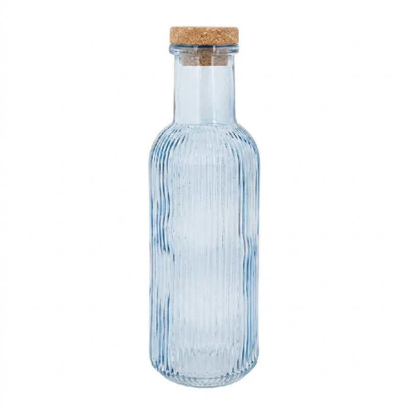 Glassflaske Blå med propp 1L Ø8,7x27,8cm 5426001  color Svart